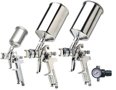 New Professional 4pc HVLP Air Spray Paint Gun Set Gravity Car Auto Painting Kit