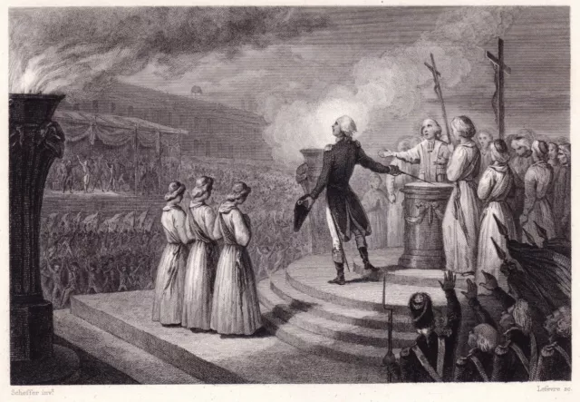 19th Engraving Fête de la Fédération Oath Gilbert du Motier de La Fayette 1837