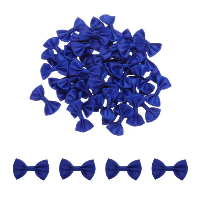 100 Stck. dunkelblaue Fliege 1,5""x1"" Mini-Schleife zum Basteln Satinschleifen Bulk