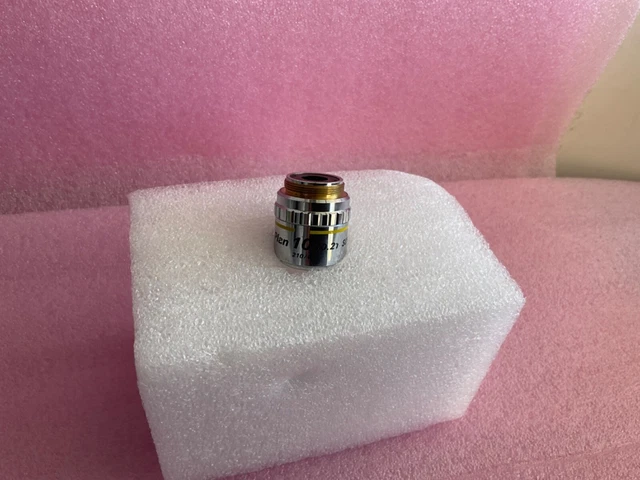 NIKON M PLAN 210/0 212740 MICROSCOPE OBJECTIVE LENS 10/0.21 SLWD Good Used