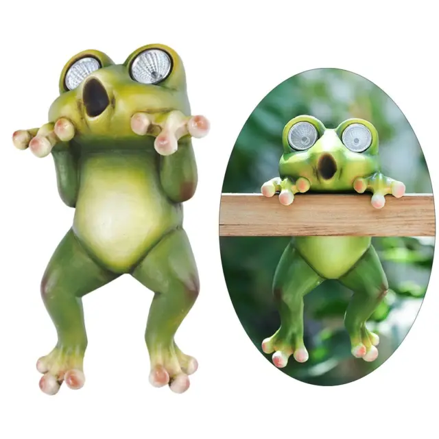 Solar Garden Frog Figurine Creative LED Lights Animal Sculpture Decor Resin