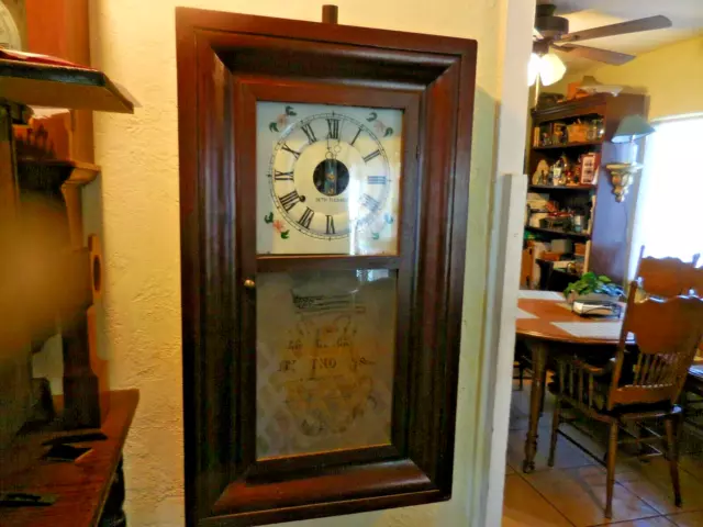 Vintage Eight Day Brass Clocks Made by Seth Thomas Weights Driven Pendulum Clock