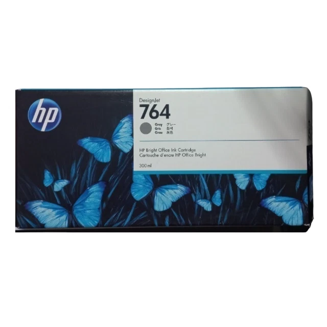 GENUINE HP 764 300-ml Gray DesignJet Ink Cartridge C1Q18A SEALED BOX 2021
