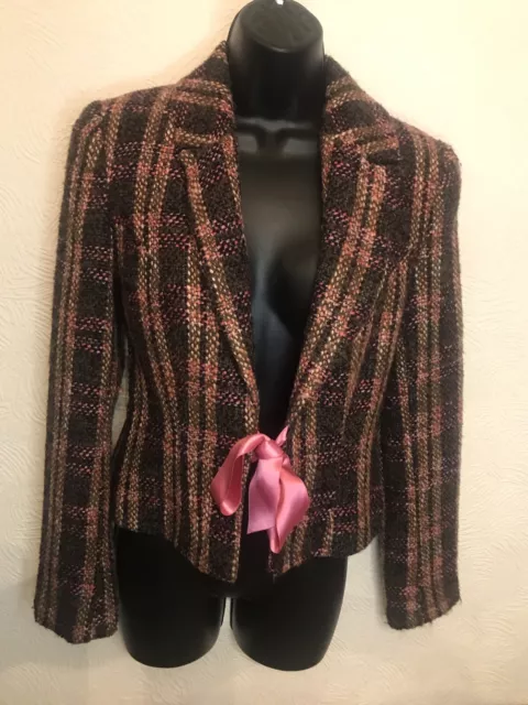 MILA PAOLI LIMITED Edition Soft Tweed Ladies Coat Uk 10 Pink Ribbon Closure Vgc 18.00 PicClick UK