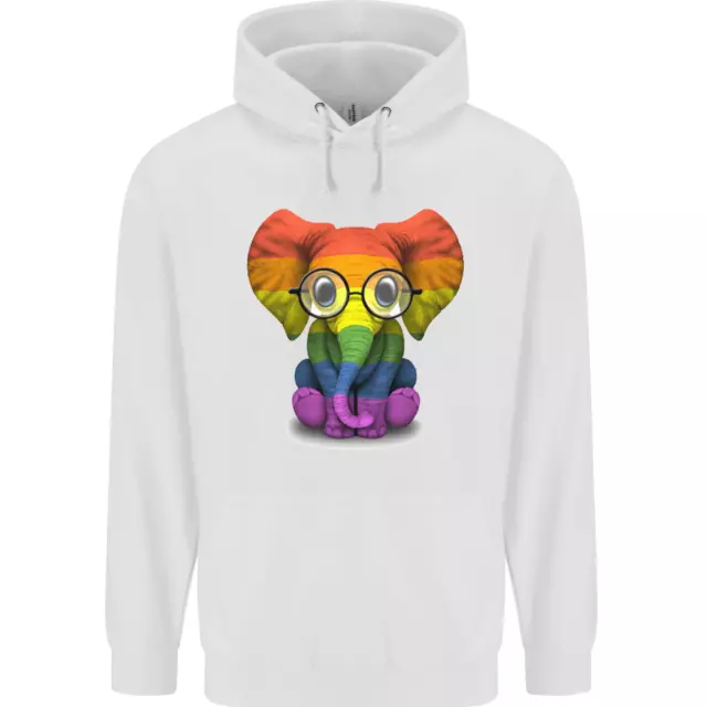 LGBT Elephant Gay Pride Day Awareness Mens 80% Cotton Hoodie