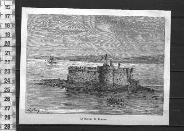 G189 / Gravure 1865 /  Le Chateau Du Taureau
