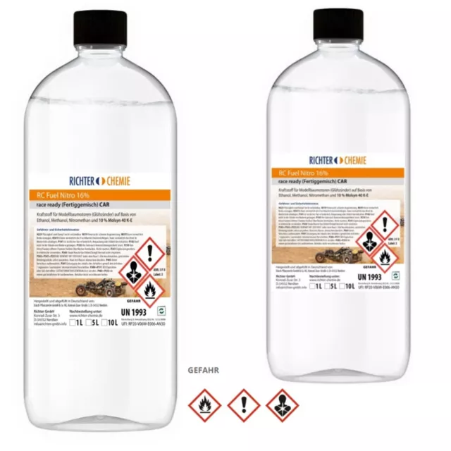 Bio Nitro Fire 16% 2x 1L Kraftstoff Glühzünder Sprit RC Treibstoff 22,99€/1L