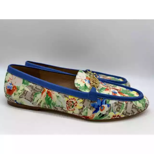 Ralph Lauren Averi II Floral Monogram Jacquard Loafer New England Blue Size 10📦