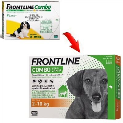 Frontline Combo Cane 2 - 10 Kg 6 Pipette Antiparassitario Per Cani Antipulci .