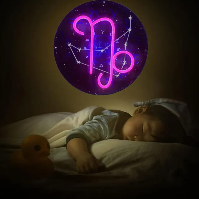 Capricorn Neon Signs For Wall Decor,Zodiac Horoscope Neon Lights,Birthday Gift