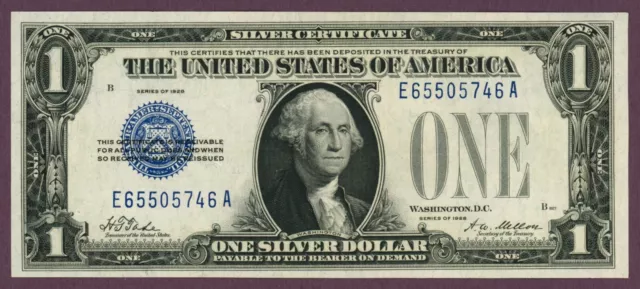 Fr.1600 Series 1928 $1 Funnyback Silver Certificate (60709)