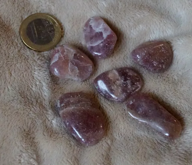 Cuarzo fresa, piedra semipreciosa ( lote de 6)