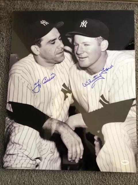 Whitey Ford / Yogi Berra Signed 16x20 New York Yankees Photo JSA COA