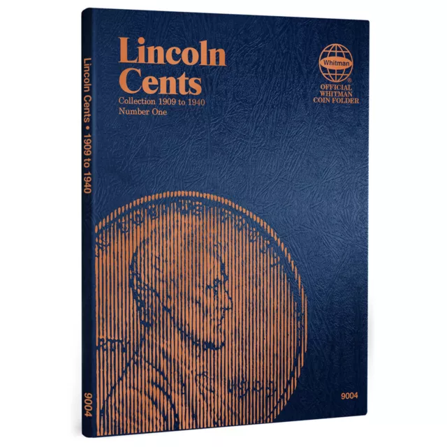 The Official Whitman Coin 3-Page Folder~1909-1940 Lincoln Cents~New~Combo Ship~!