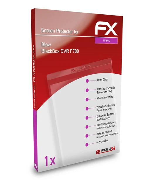 atFoliX Glass Protector for Blow BlackBox DVR F700 9H Hybrid-Glass