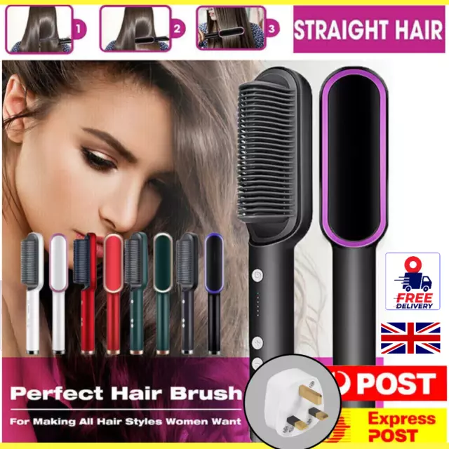 Hair Straightener Brush Negative Ion Electric Curler Lazy Comb Hot Flat Artifact