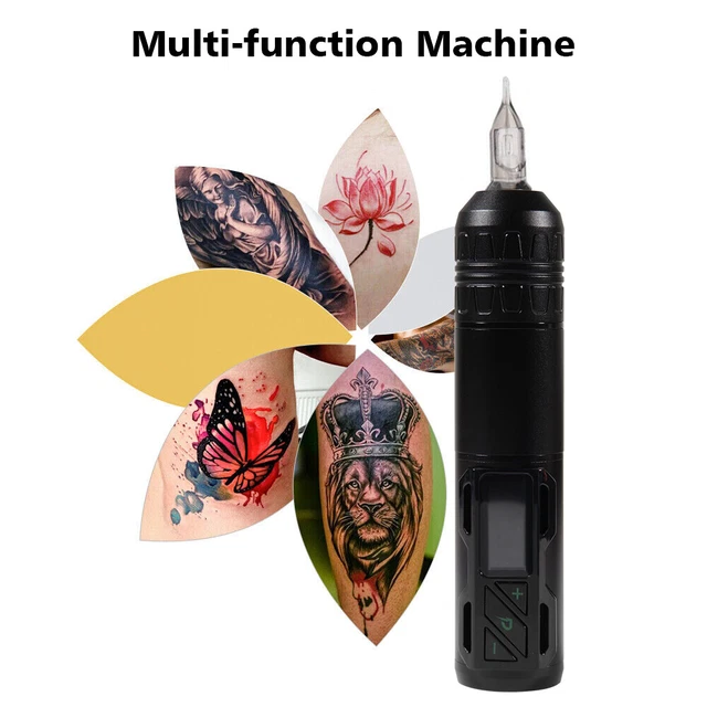 Cartuchos de pluma giratoria de motor fuerte inalámbricos máquina de tatuaje negro eléctrico