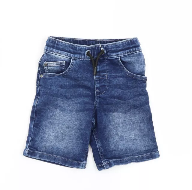 George Girls Blue Cotton Cut-Off Shorts Size 5-6 Years Regular