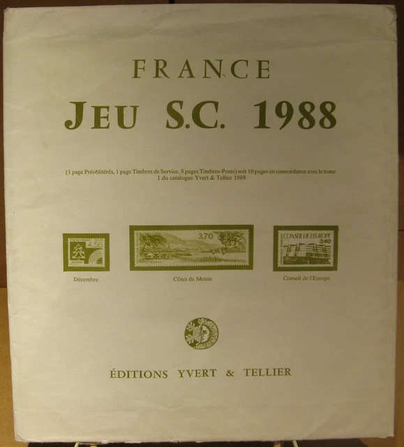 Yvert et Tellier - JEU FRANCE S.C 1988 (Avec Pochettes)