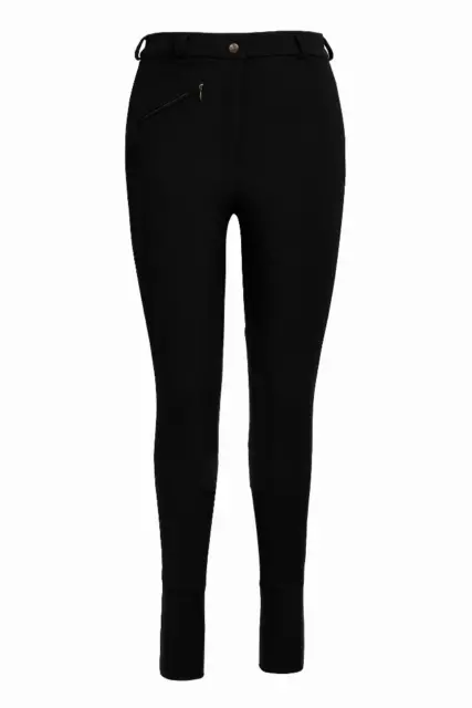 Tuffrider Ladies Long Ribb Knee Patch Breeches Black 32