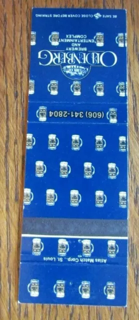 Oldenberg Brewery Brew Pub Matchbook Matchcover (Fort Mitchell, Kentucky) -E1 2