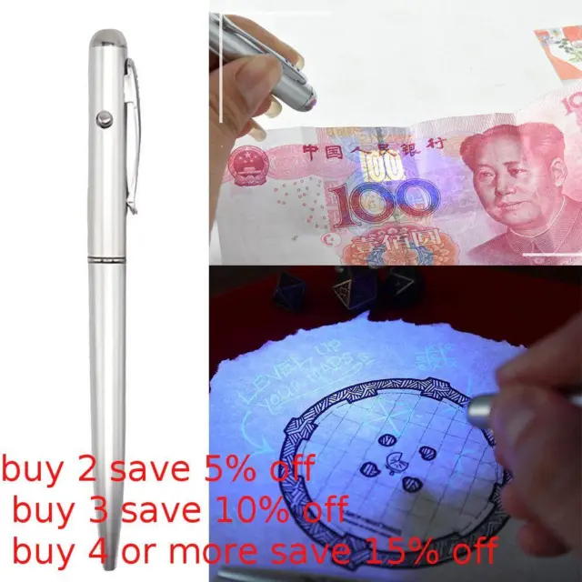 2 in 1 Luminous Light Invisible Ink Pen UV Check Money Drawing Secret Magic  Pens for