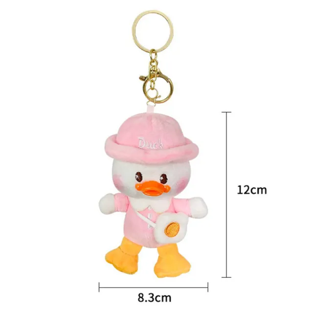 Cute Plush School Duck Soft Stuffed Toy Key Chain Cartoon Doll Keyring Bag Charm