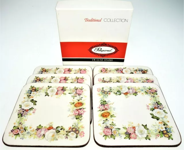 6 Pimpernel Victorian Coasters Traditional Collection Deluxe Floral England