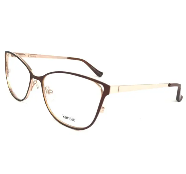 Kensie Girl Eyeglasses Frames Inspiration BR Brown Pink Semi Rimmed 51-15-135