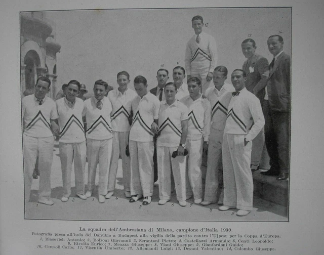 AMBROSIANA INTER SQUADRA Campione D'italia Scudetto 1930 Foto Articolo
