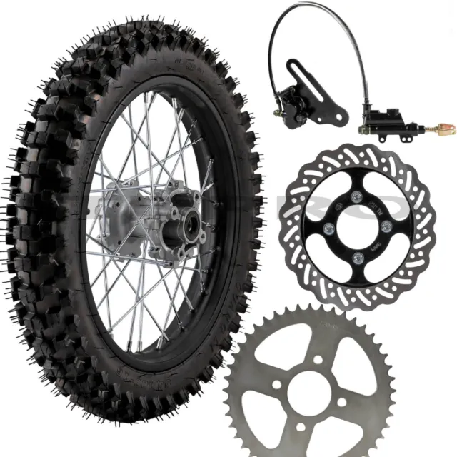 90/100-16 Rear Wheel Tire Rim Sprocket Rotor for Dirt Pit Bike CRF TTR KLX 150cc
