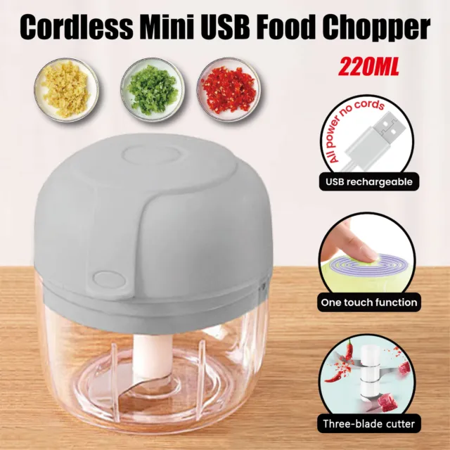 1500mAh Cordless Mini USB Food Chopper 220ml