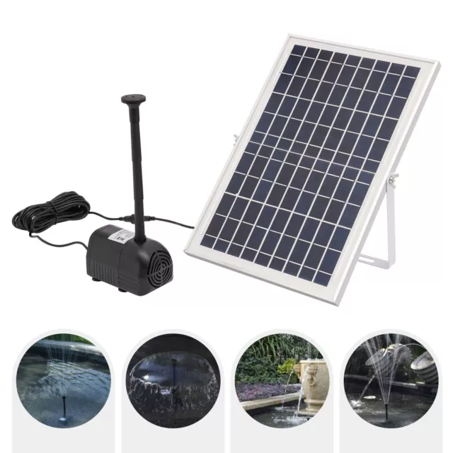 Solar Teichpumpe 10W 1000L/h Solar Pumpe Gartenteich Springbrunnen Wasserspiel