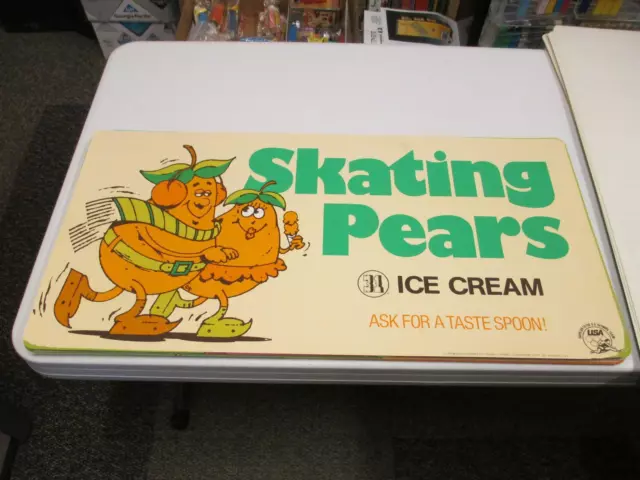 Baskin Robbins ice cream 1979 ice SKATING PEARS store sign poster Olympics X2