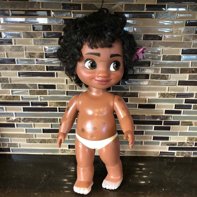 DISNEY STORE ANIMATORS Origins Baby Moana Doll sand on her feet