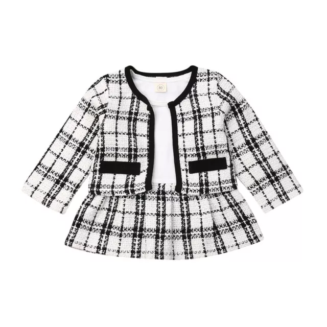 Toddler Baby Girl Long Sleeve Tops Coat Dress Skirts Outfits Clothes 2PCS Set 2