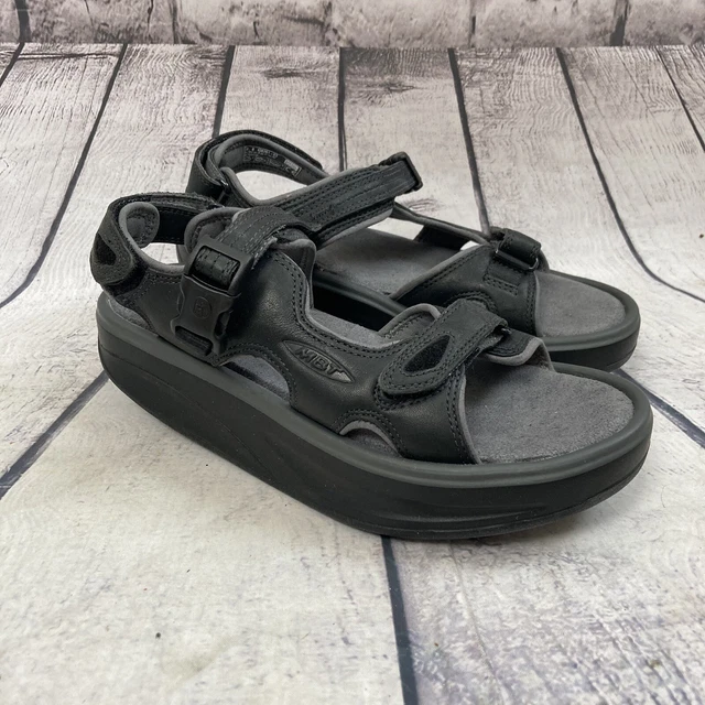 MBT Kisumu 3S Black Leather Orthopedic Sandals Men's Size 9