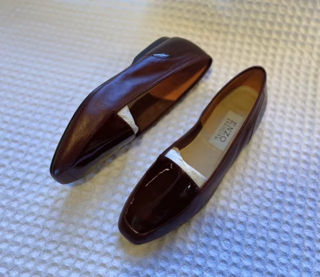 classic ENZO Angolini Liberty Leather + Patent Ballet Flats $79 Burgundy Red 8.5