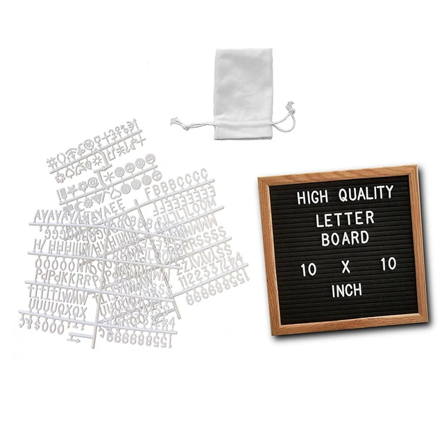 FELT LETTER BOARD10X10 inches Changeable 300 Letters Emojis Frame