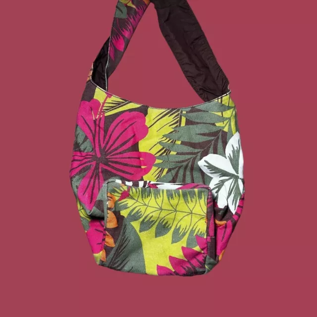 Y2k Floral Billabong Surfer Beach Bucket Bag Crossbody Tropical Tote 3