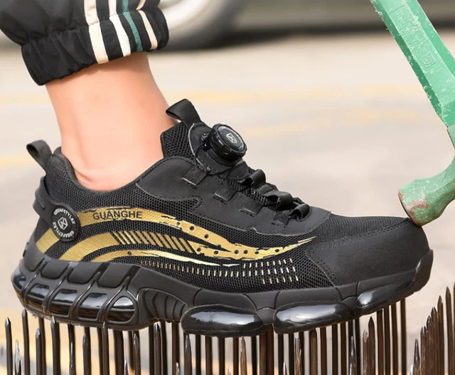 LARNMERN Wide Steel Toe Slip On Shoes Women Loafers Lightweight Comfortable Walking Safety Work Flats Sneakers 10 Women Black