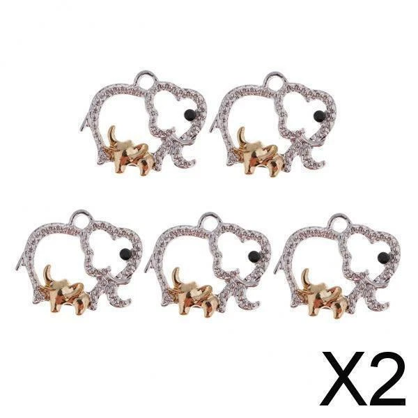 2X 5 Stück Elefantenform Anhänger Armbänder Charms Schmuck DIY Zubehör