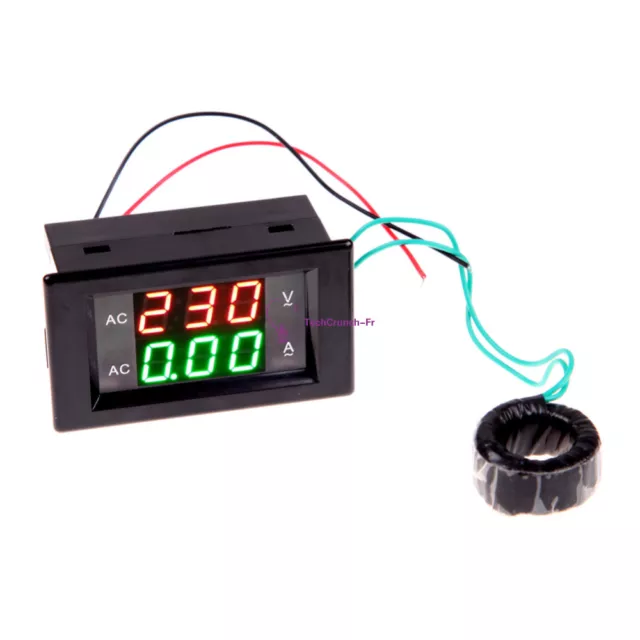 AC80-300V  100A  Black Digital Ammeter Voltmeter LCD Panel Amp Volt Meter Gauge