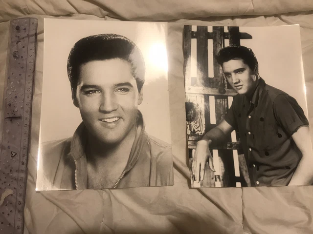 Lot De 2 Photos Elvis Presley Tirage Annee 80