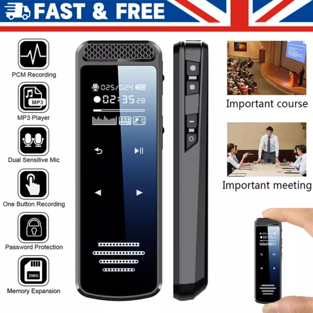 Support 128GB Digital Audio Sound Voice Recorder Dictaphone MP3 Player Recording