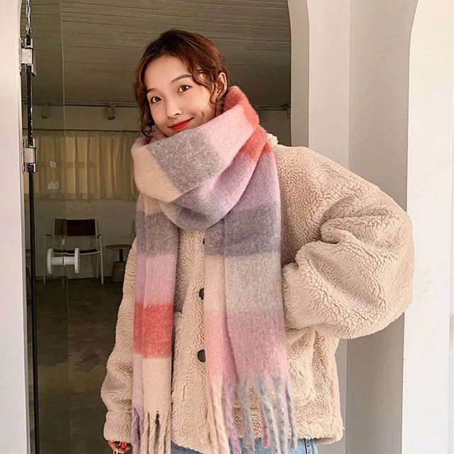 Bufandas De Cachemira Para Mujer Chales Sólidos Abrigos De Invierno Pashmina