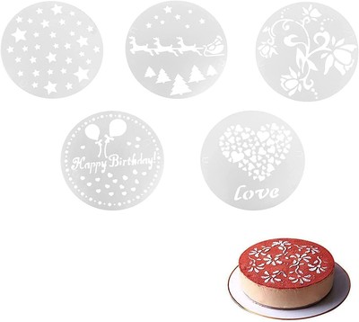 Wady 3 pezzi stencil per decorazione laterale di dolci con glassa fondente in rilievo 