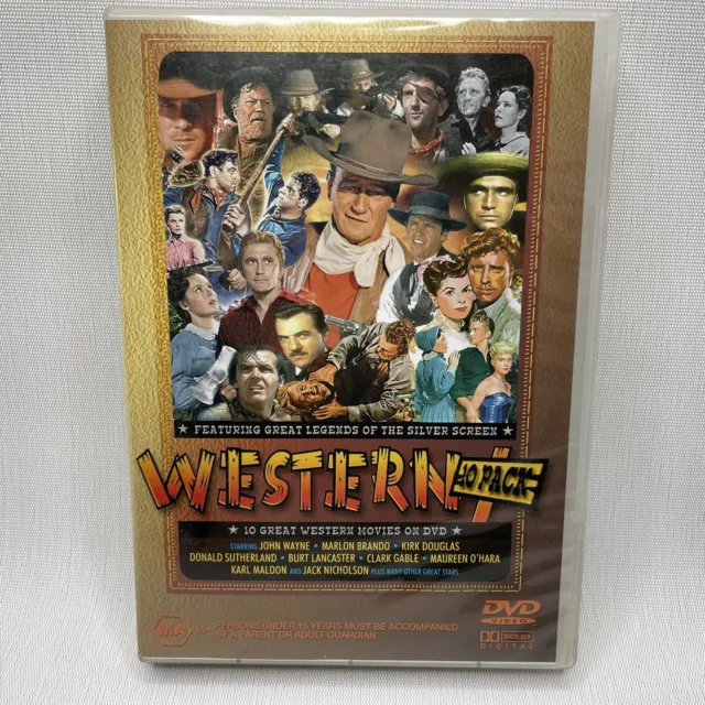 Western 10 Pack TEN Movie Pack DVD PAL John Wayne Marlon Brando Kirk Douglas