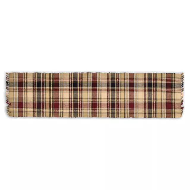 Hickory Maroon Plaid 13 x 54 Cotton Table Runner