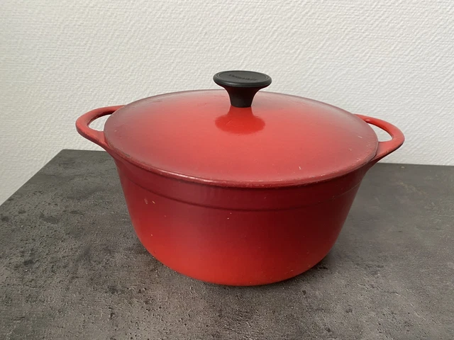 Ancienne Marmite LE CREUSET en Fonte Emaillée Marron - Vintage French Finds